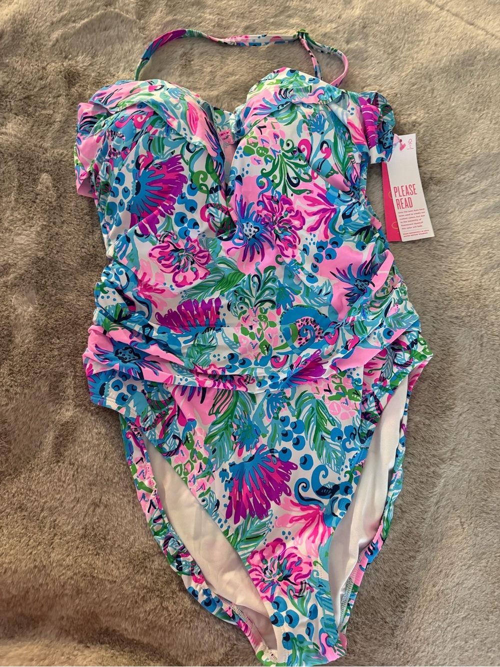 Women’s Lilly Pulitzer Pink Floral One-Piece Swimsuit
